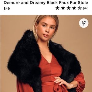 Black faux fur stole